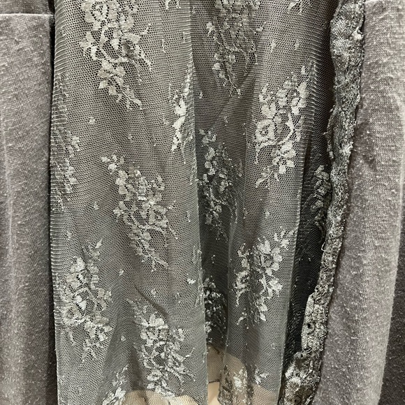 Gray long line open front cardigan - Picture 3 of 7